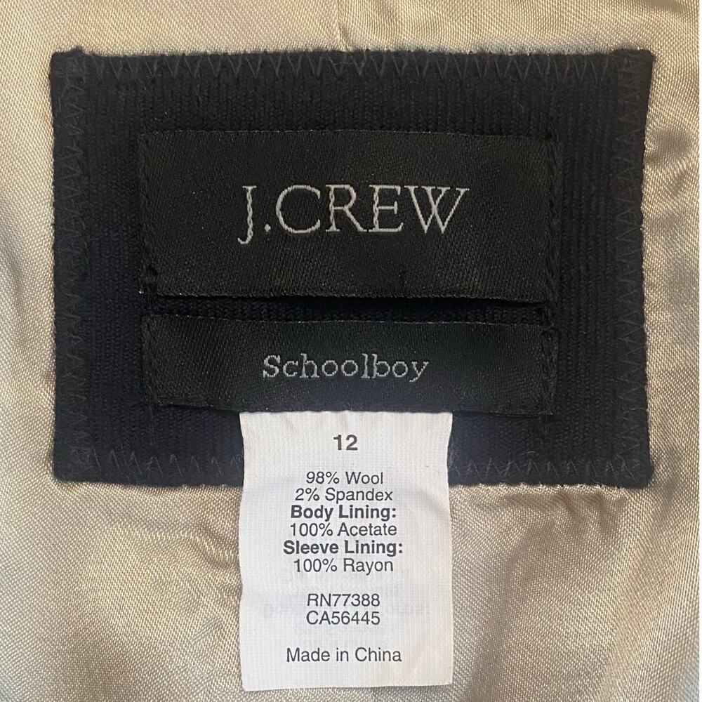 J. Crew Schoolboy Wool Blazer Jacket Navy Blue Size 12 Academia Preppy Classic - Picture 2 of 7